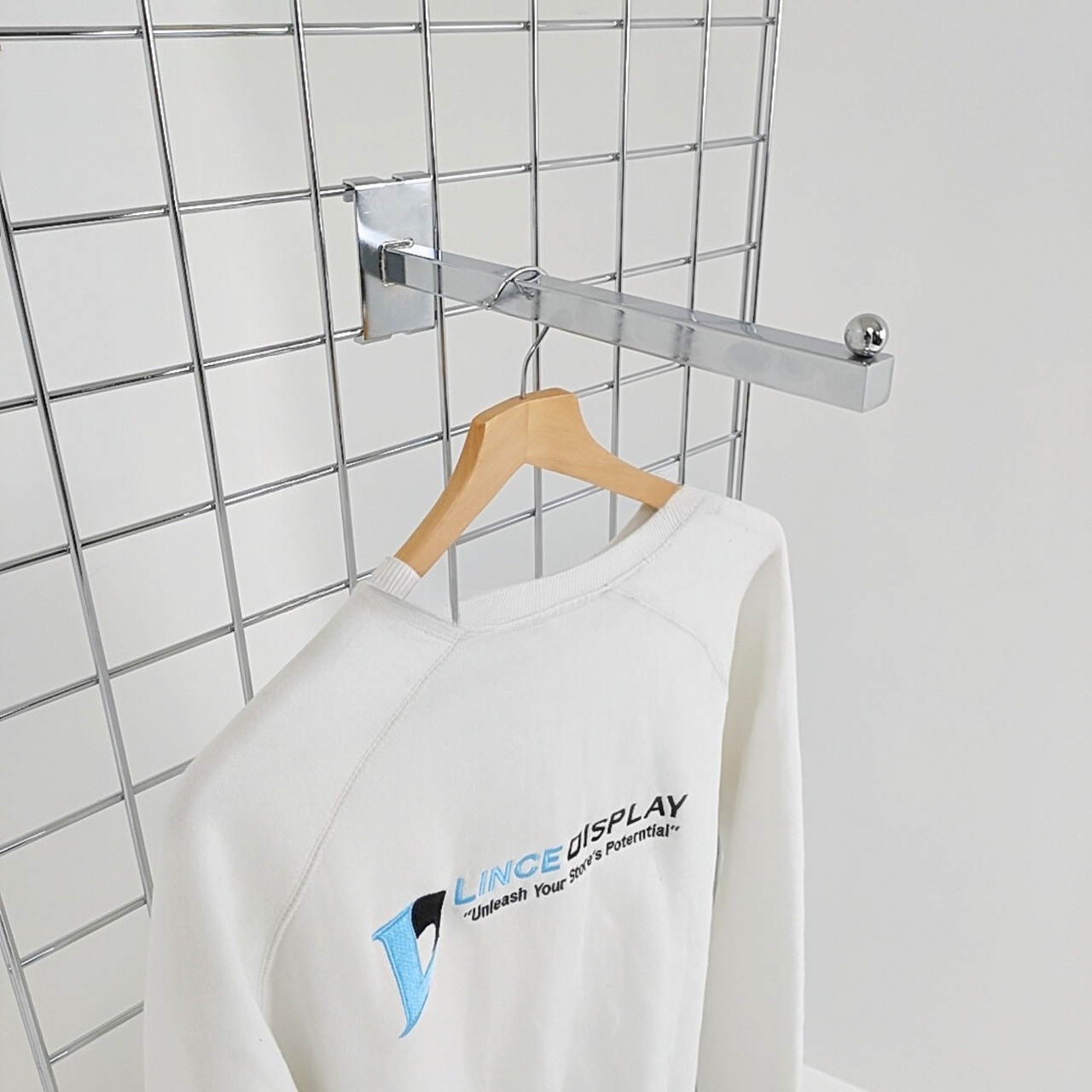 Forward Display Arm For Grid Mesh Panels