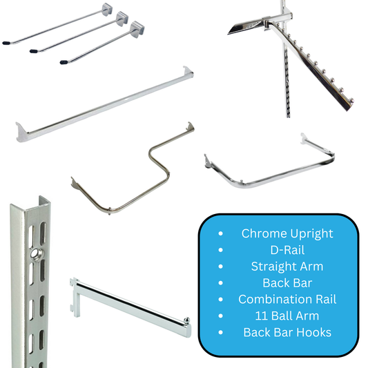 Heavy Duty Upright, Drail, Combination Rail, Back Bar, Arms & Hook For Shops