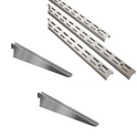 TwinSlot Shelving Chrome Upright & Brackets Adjustable Strong Rack Wall Shelf