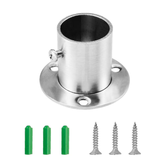 Stainless Steel Wardrobe Rail Rod Pole Socket End Support Bracket Flange