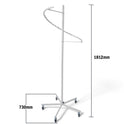 White Spiral Clothes Rail Display Stand with Castors