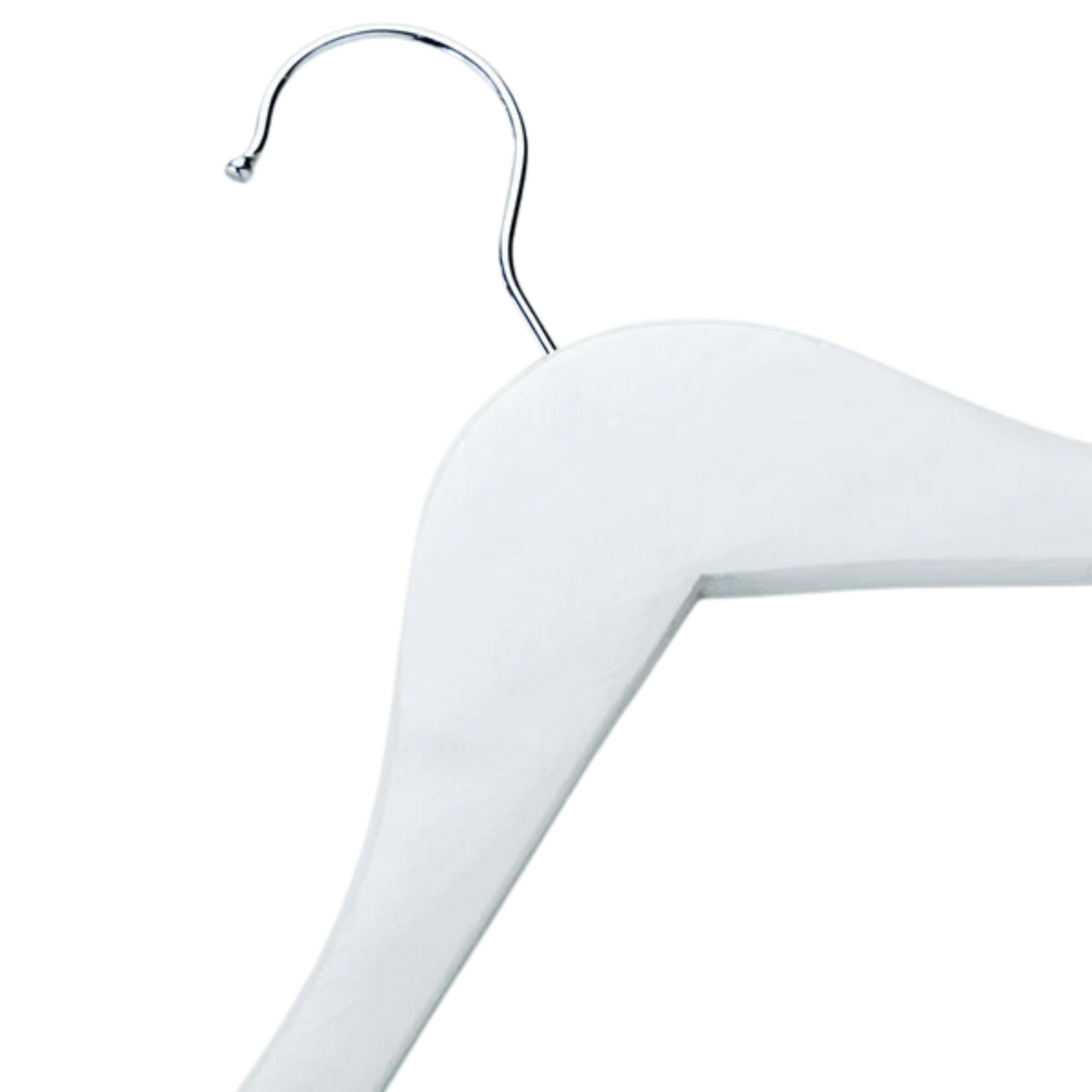 White Round Trouser Bar and Shoulder Notches Strong Premium Wooden Coat Hangers