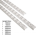 Twin Slot Shelving WHITE Uprights and Brackets Adjustable Strong Rack Wall Shelf