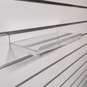Clear Acrylic Slatwall Shelf with Lip – 10x25cm Retail Display Shelf