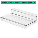 Clear Acrylic Slatwall Shelf with Lip – 10x25cm Retail Display Shelf