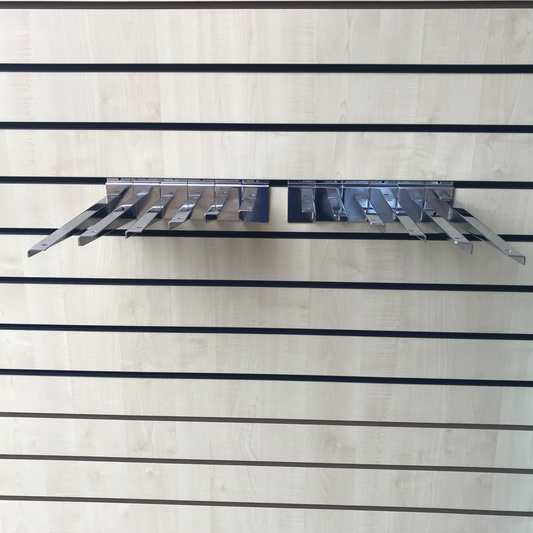 Wooden Shelf Brackets (Pair) For Slatwall Shop Fittings Heavy Duty In Chrome