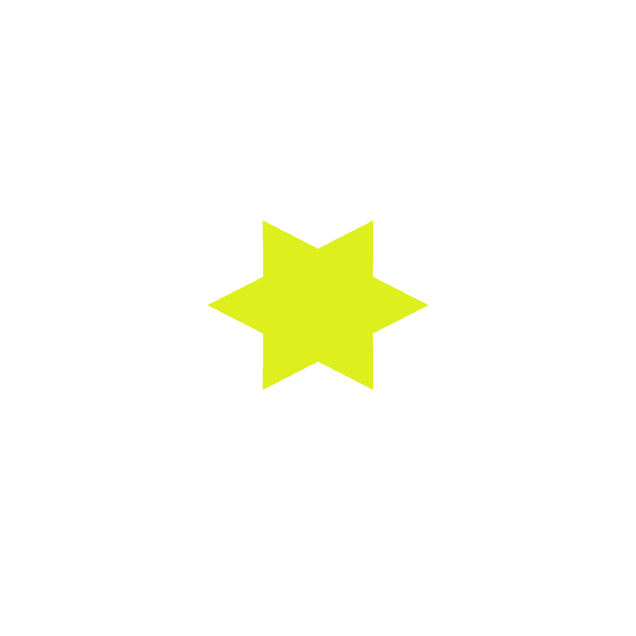 Star Shaped Fluorescent Yellow Multi Coloured Flash Sale Cards